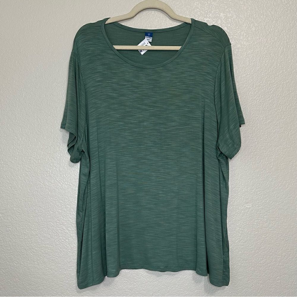 NWT Old Navy Green Luxe Crew Neck Short Sleeves Tee, Size XXL